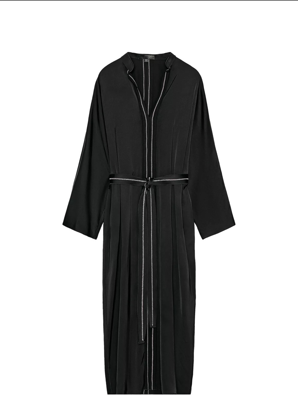 Zara Black Satin Long Tunic Dress